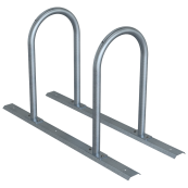 Bicycle rack - row arrangement | lean-on hoop as round hoops  48 mm | hot-dip galvanized | for 2 bicycles